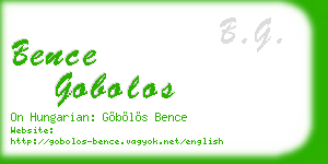 bence gobolos business card